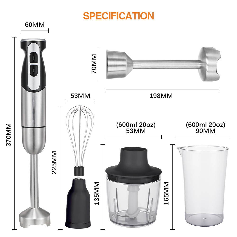 Household Kitchen 700 Walt 3 In 1 Handheld Blender, Hand Stick Mixer Blender.