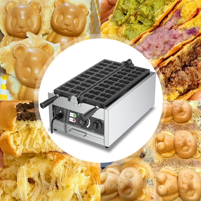 Bear Waffle Maker For Animal Shaped Non-stick Coated Plate Power Adjustable Waffle Maker