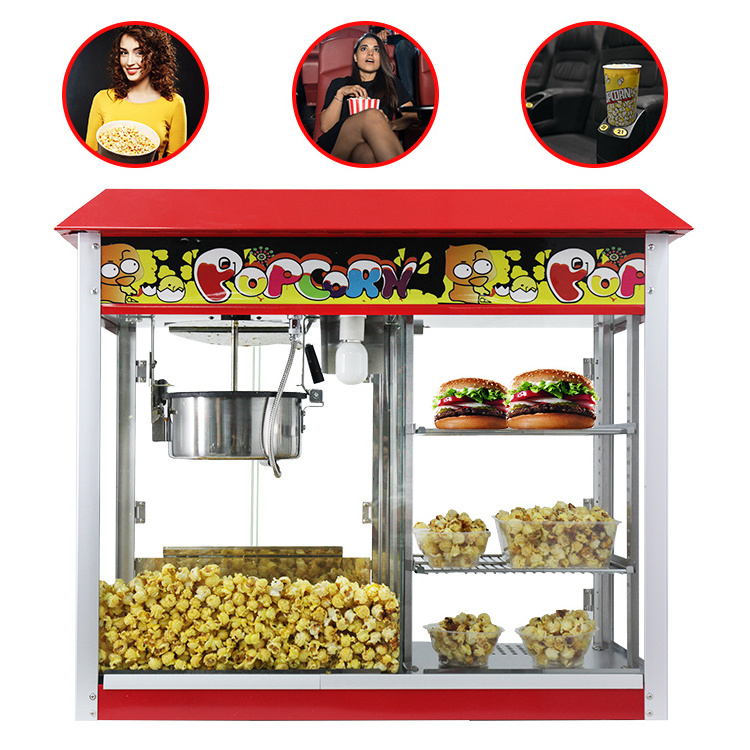 Commercial  Popcorn Making Machine Caramel Popcorn Maker Popcorn Machine with Food Warmer