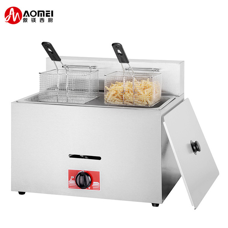 Commercial Hotel Non Stick Gas Deep Fryers Frying Machine Industrial Gas Deep Fryer