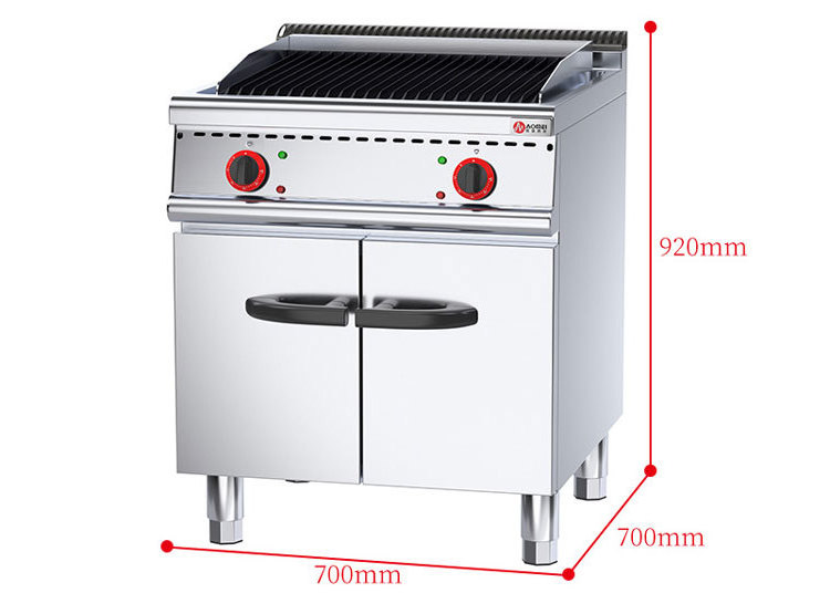 Hot Selling Commercial Grill Restaurant Electric Standing Lava Rock Grill With Cabinet