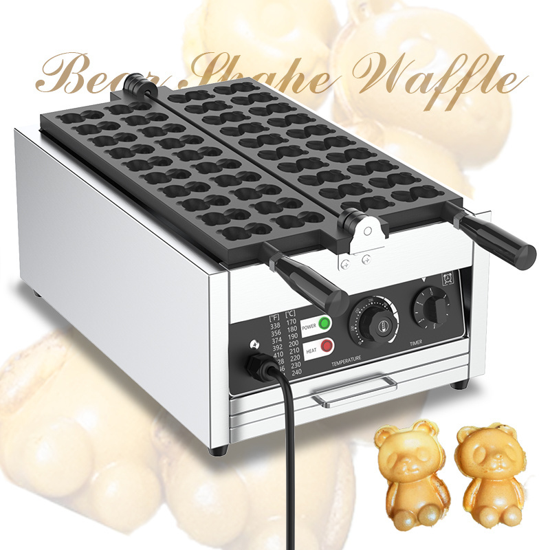 Bear Waffle Maker For Animal Shaped Non-stick Coated Plate Power Adjustable Waffle Maker