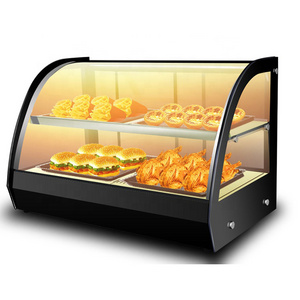 1.2m 2 layer curved glass warming showcase food display warmer hot food heating display showcase display