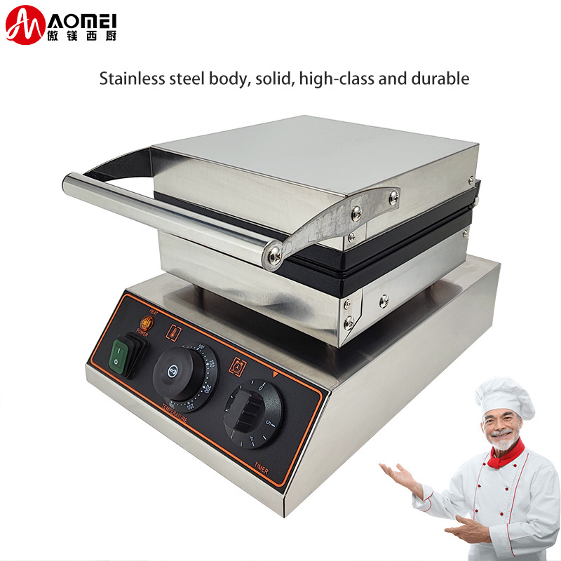 Commercial square waffle maker and stroopwafel machine with waffle iron