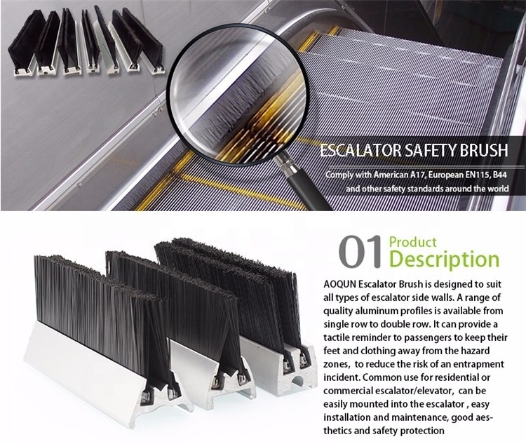 EN11Elevator Brush for Handrail Escalator Guard Safety