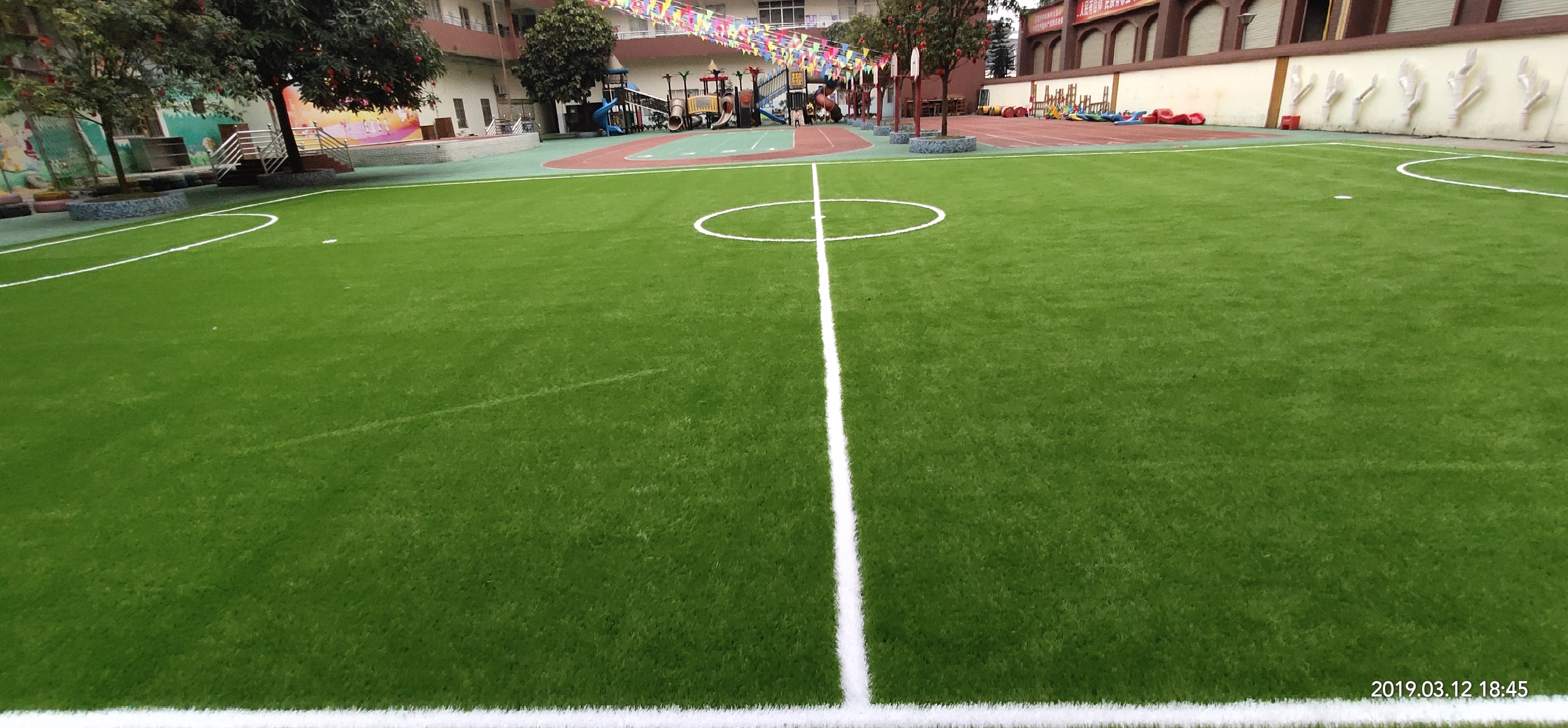 Mini Soccer Field Using Non-infill football grass artificial landscaping turf high quality and non toxic good for children