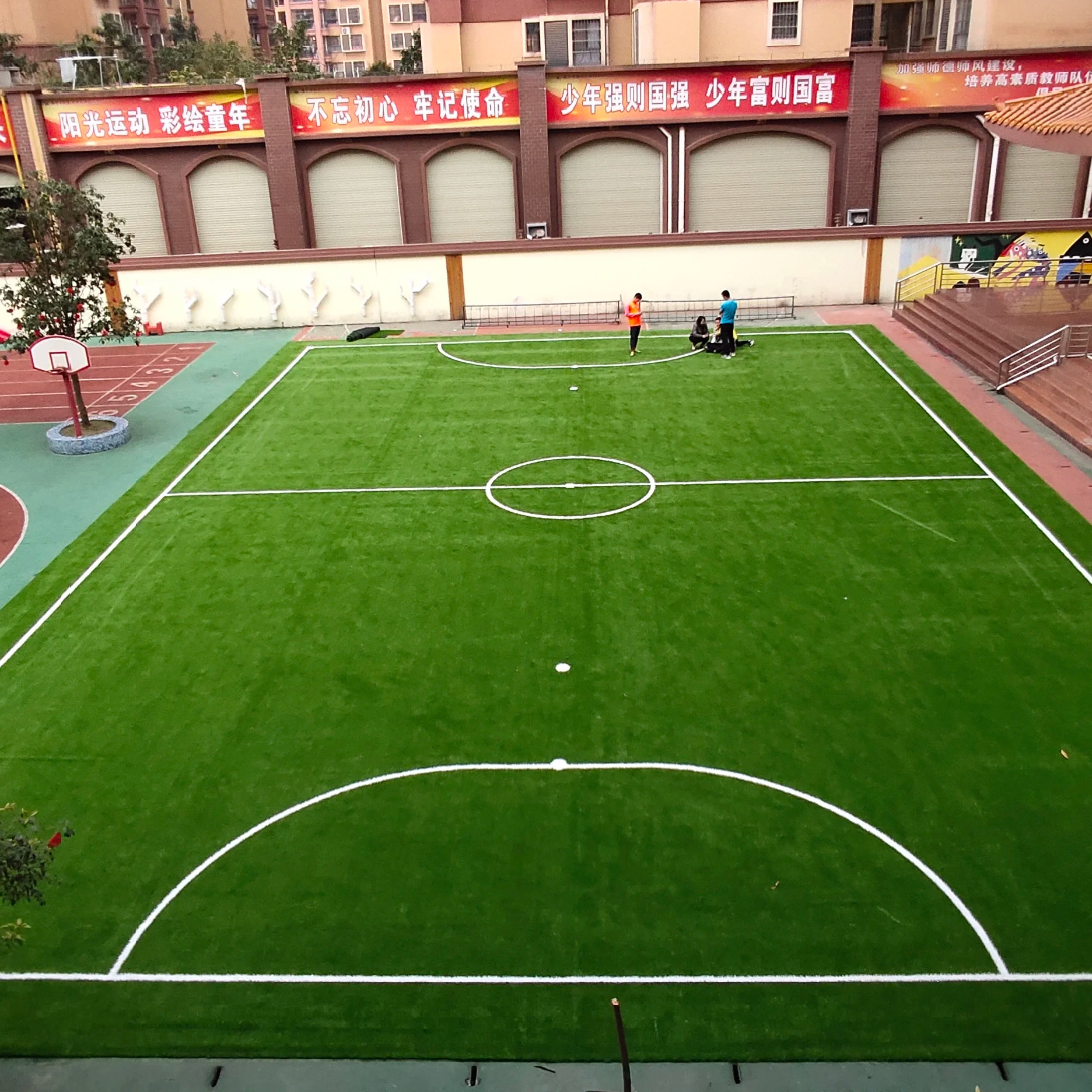 Mini Soccer Field Using Non-infill football grass artificial landscaping turf high quality and non toxic good for children