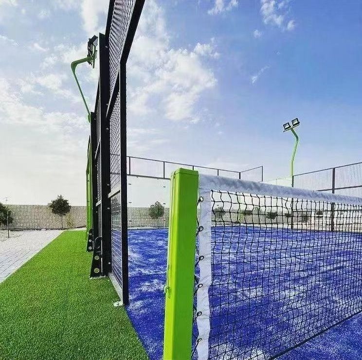 Full Set Of Panoramic profesional sport court  padle tennis court 10x20m tennis court golf turf grass fence netting