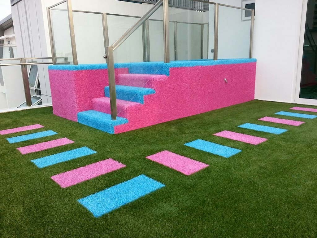 ENOCH Rainbow artificial grass for kindergarten school running track synthetic turf for garden decoration colourful grass mat