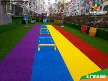 ENOCH Rainbow artificial grass for kindergarten school running track synthetic turf for garden decoration colourful grass mat