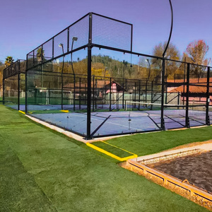 Full Set Of Panoramic profesional sport court  padle tennis court 10x20m tennis court golf turf grass fence netting