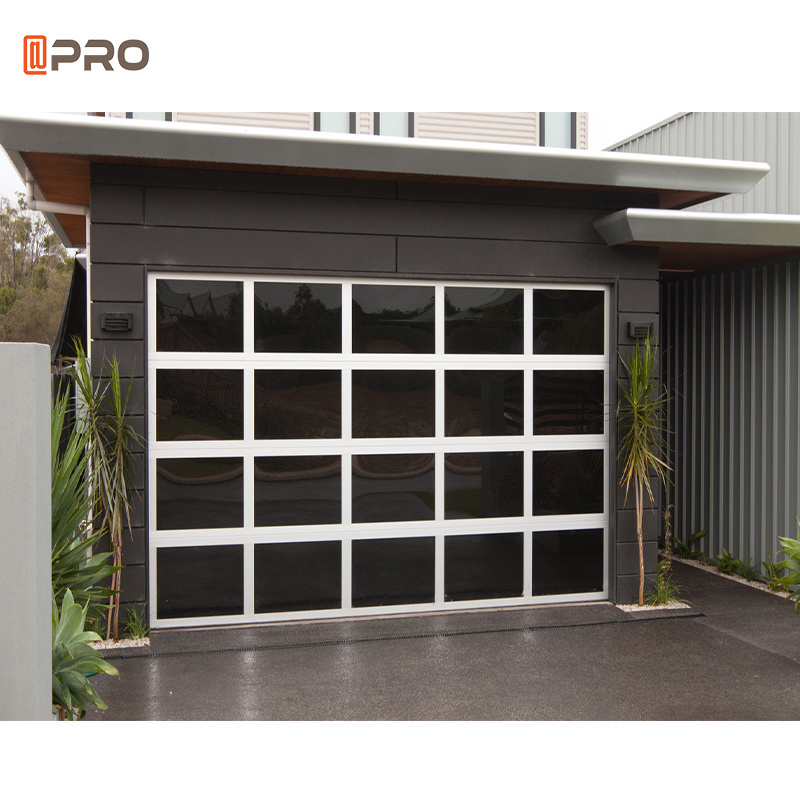 China Modern Smart Glass Industrial Sectional Garage Doors 8x7 Clear Parts Garage Door