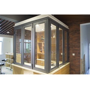 Cheap price horizontal sliding aluminium glass bi-fold accordion windows fold up window vertical folding window