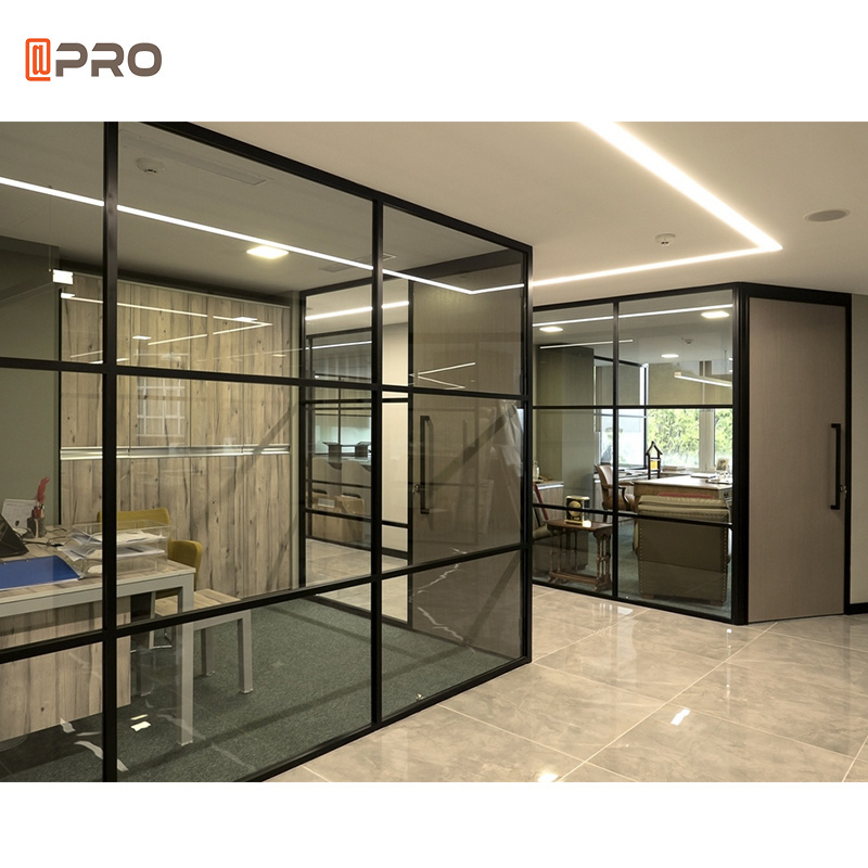 Customization Aluminium Frame Office Glass Partition Office Glass Wall Partitions Folding Office Partitions