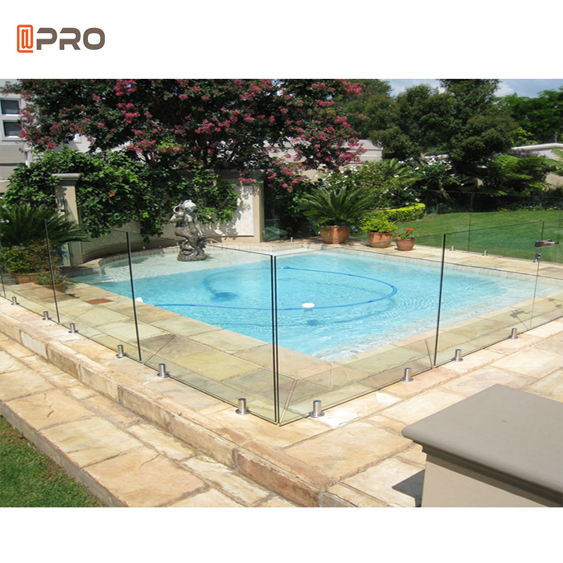 Spigot 2205 steel handrails with tempered glass fence panel for swimming pool frameless glass handrail