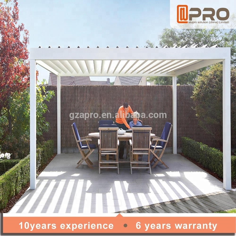 2020 Motorized Waterproof Outdoor Aluminium Pergola Morden Gazebo With Adjustable Louvers gazebos pergolas and gazebos outdoor