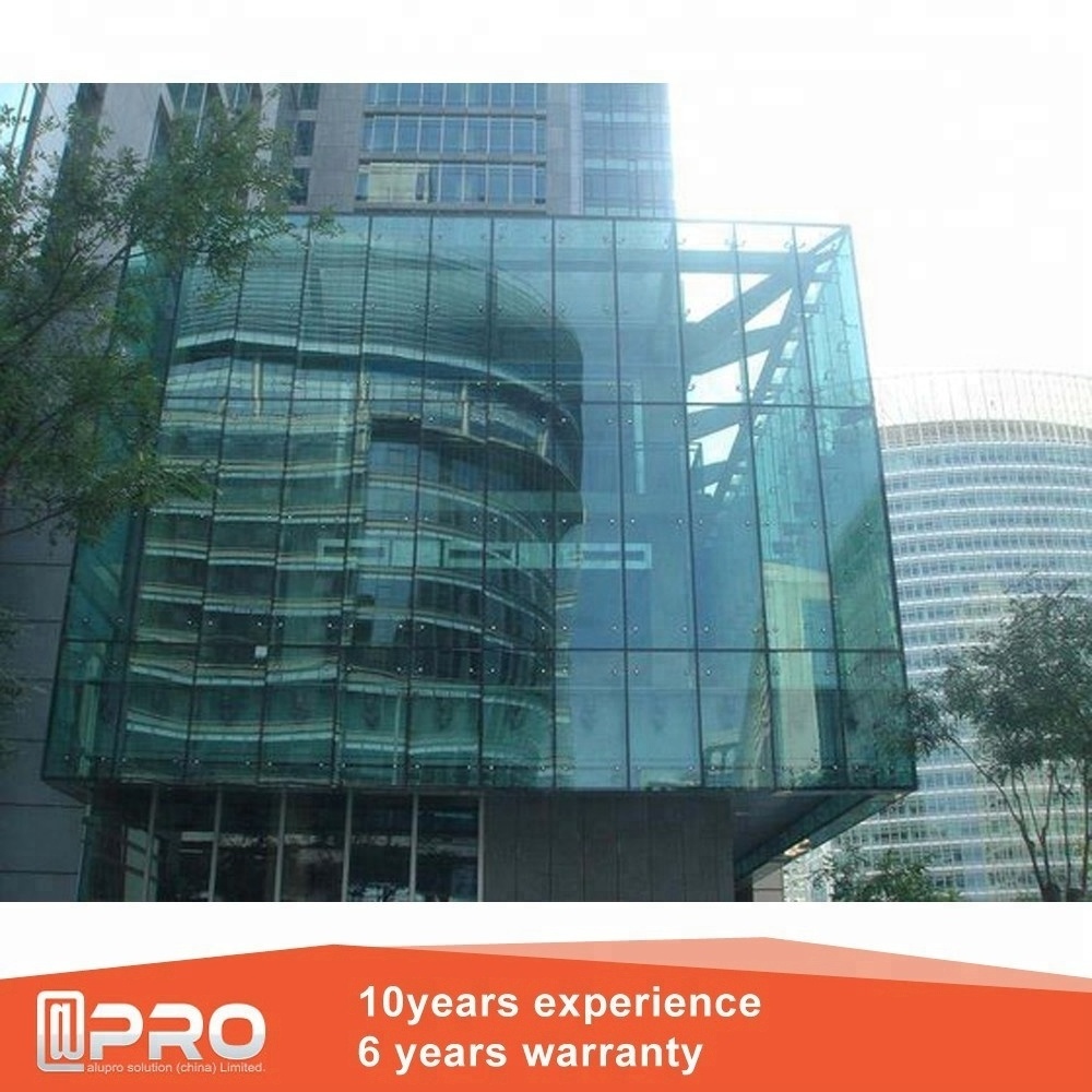 Customized Aluminum translucent laminated glass design exterior glass panel frameless glass curtain wall exterior wall panels