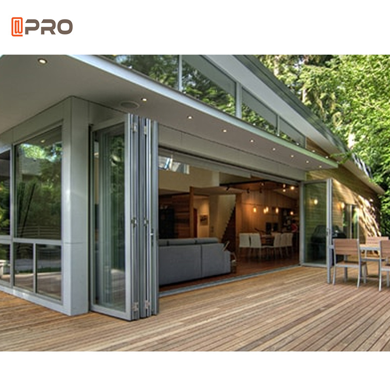 APRO aluminum doors aluminium bifold patio folding glass doors outswing energy efficient bifold door