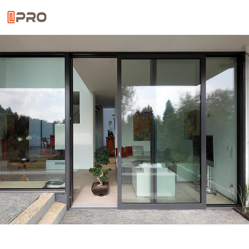 White Soundproof Pocket Doors Sensor Frameless Aluminum Interior Noiseless Sliding Glass Patio Doors With Screen