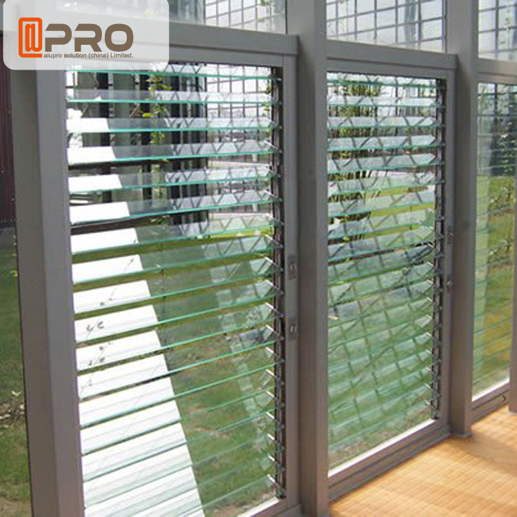 Adjustable Aluminum Glass Louver window With Removable Screen as 2047 standard price of glass louver window shutters