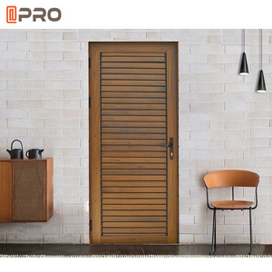 Powder coating Aluminium wood color shutter door Jalousie Frame Covers Profile Shutter Louver Sliding Doors And Windows Material