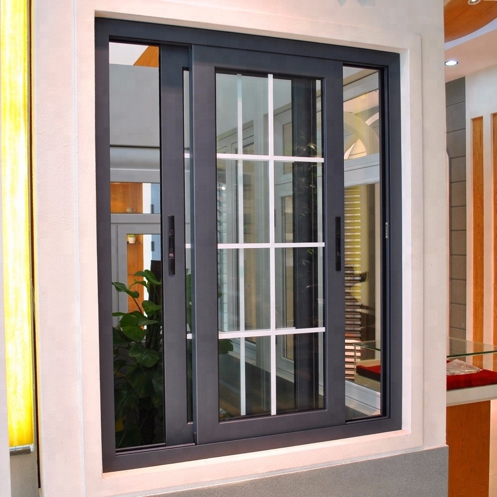 factory Price philippines used house new design modern latest Grill Design windows aluminium frame sliding glass window