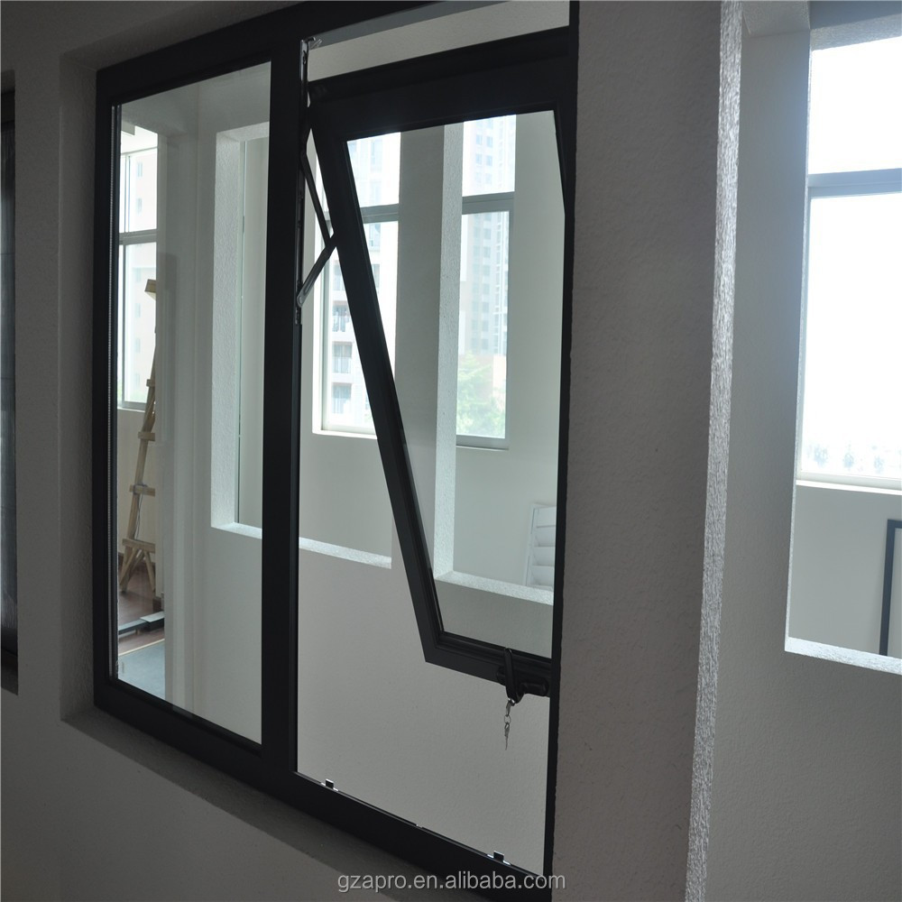 hot sell high quality Glass reception window philippines security doors and louver windows french triple VERTICAL awning window