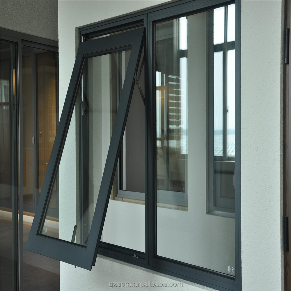 hot sell high quality Glass reception window philippines security doors and louver windows french triple VERTICAL awning window