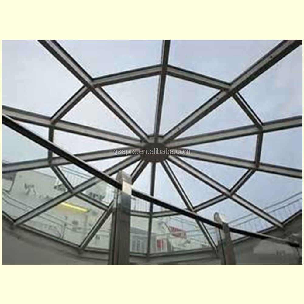 Morden house skylight tempered laminated glass international standard canopy fixed skylight curtain sheets spider glass skylight