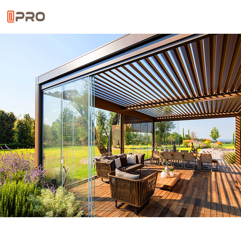 new arrival   Pergola Outdoor Waterproof Square Adjustable Shutter Aluminum Louver gazebo outdoor Roof pergola aluminium outdoor