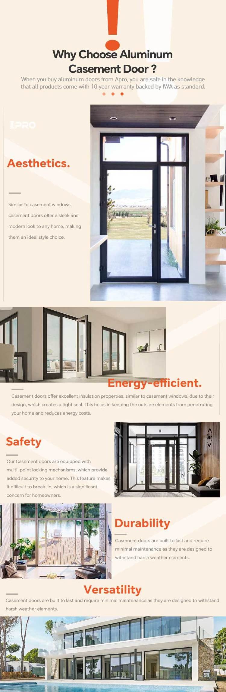 aluminium Double glass dutch lowes interior doors with glass inserts luxury door handles interior glass & swing door