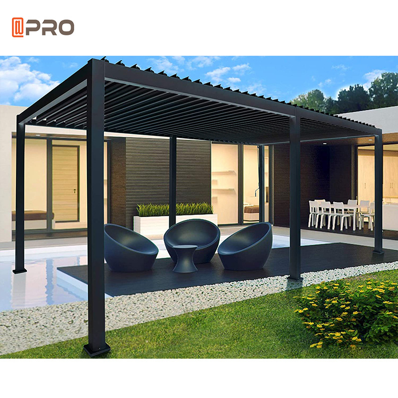 Bespoke Outdoor Modern Square Tube Garden Terrace Patio Gazebo Folding Louver Side Blinds Bioclimatic aluminum gazebo pergola