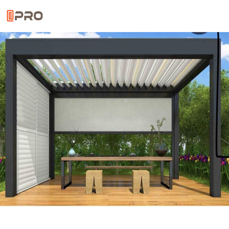 High Quality Outdoor Remote Control Louvered Roof Gazebo Used Arches Arbours Pergolas Aluminium Kits Retractable for Sale