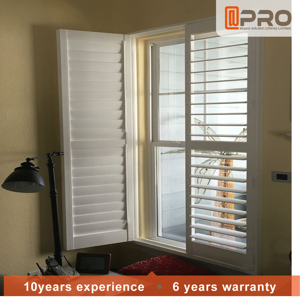 APRO wholesale French Aluminium Louver Glass Shutter Windows Folding american plantation shutter motorized window blinds shutter