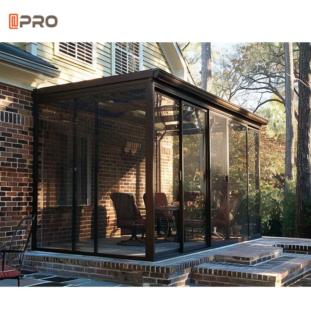 latest Modern prefabricated glass house glass garden house windows and doors Outdoor glass sunroom sunshade house