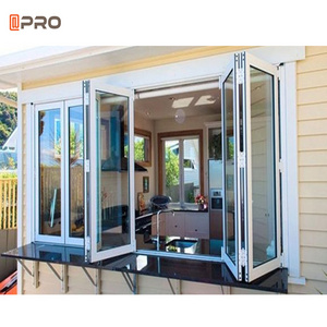 2024 APRO high quality sound proof Aluminium Windows bifold glass window screens bifold aluminium doors and windows