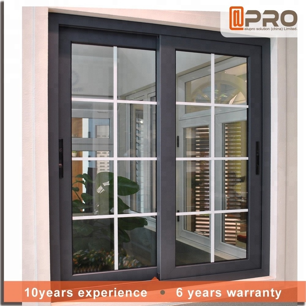 factory Price philippines used house new design modern latest Grill Design windows aluminium frame sliding glass window