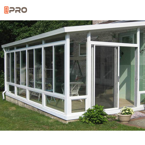 Winter garden house veranda aluminium prefabricated glass conservatory slant sunroom 4 season