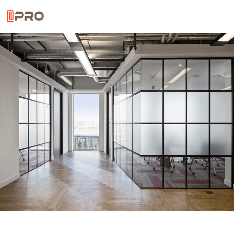 APRO Design Brooklyn style Room Divider Soundproof Wall Aluminium Frame Glass System Office Acoustic Partition