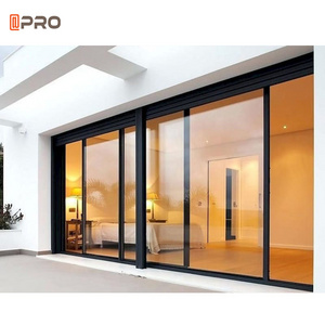 White Soundproof Pocket Doors Sensor Frameless Aluminum Interior Noiseless Sliding Glass Patio Doors With Screen