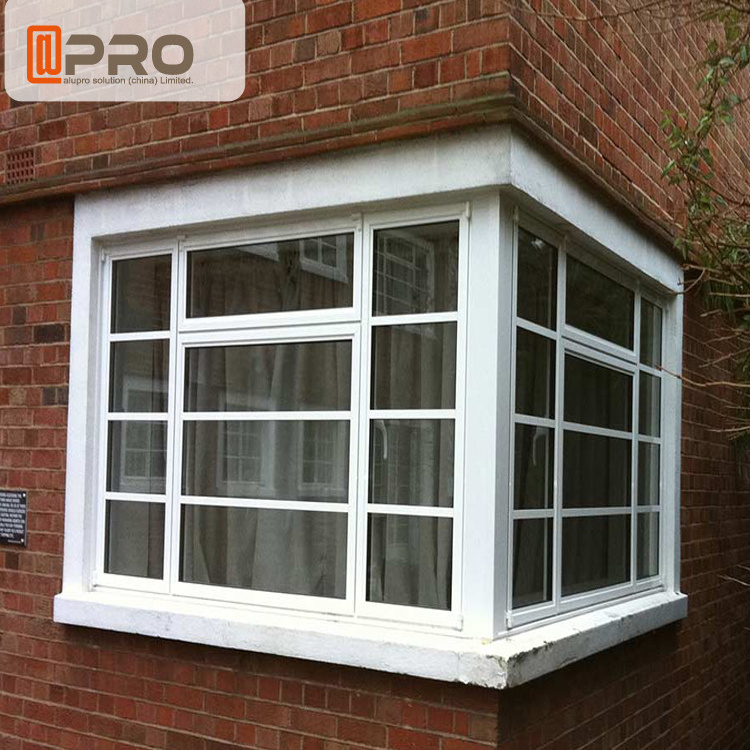 Aluminum casement window with Fly screen bay windows aluminum glass bay windows for sale with georgian bar price for sale