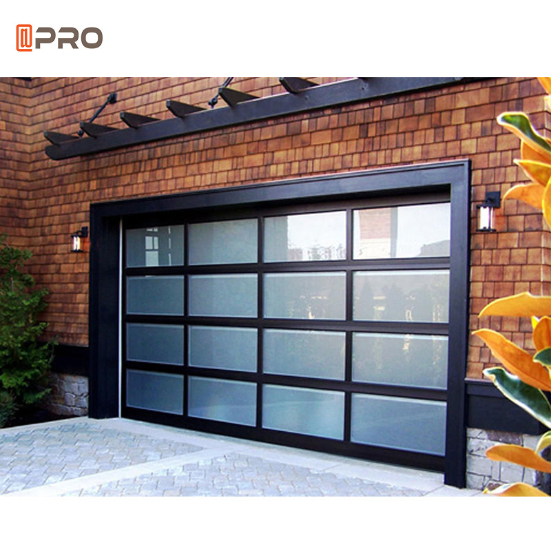 Glass Garage Doors for Dealers Cheap Aluminium Door Sectional Price Aluminum Security Graphic Design Modern Waterproof Black