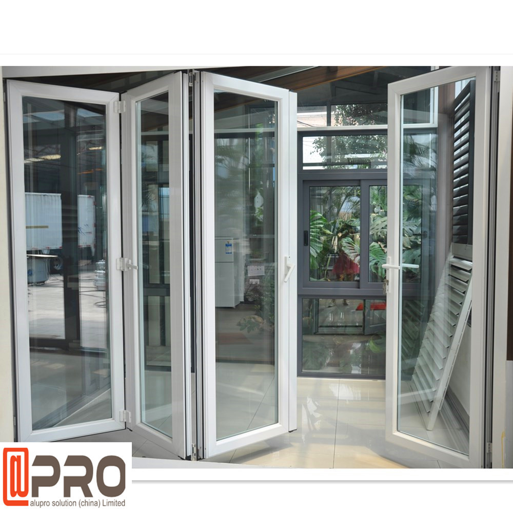 Home design double glass aluminium soundproof used exterior french doors front door designs double tempered glass Folding door