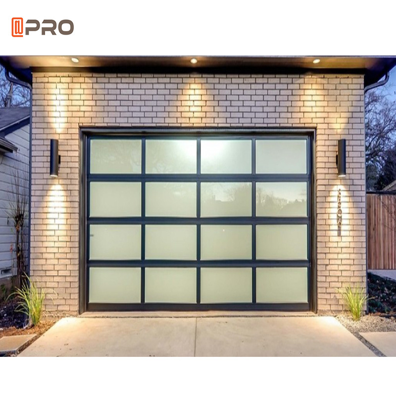 Glass Garage Doors for Dealers Cheap Aluminium Door Sectional Price Aluminum Security Graphic Design Modern Waterproof Black