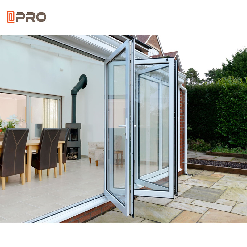 APRO aluminum doors aluminium bifold patio folding glass doors outswing energy efficient bifold door