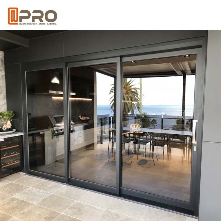 australian  balcony design patio lift slide aluminium frame double glass sliding doors