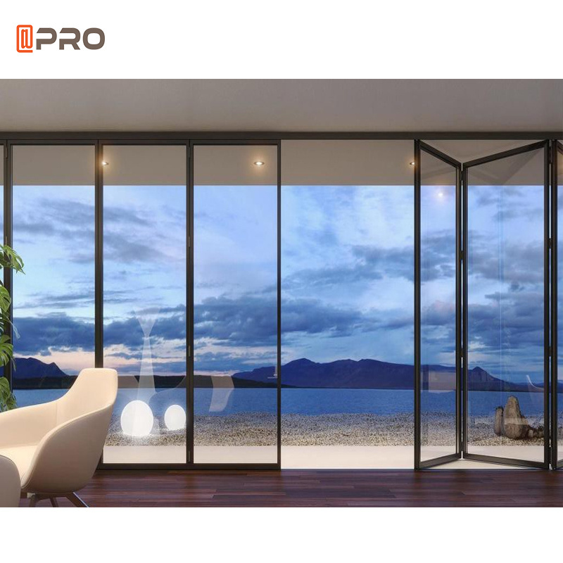 APRO American Hot Sale NFRC Certificate Aluminium Bi-Fold Door Glass  Accordion Door Patio Folding Doors