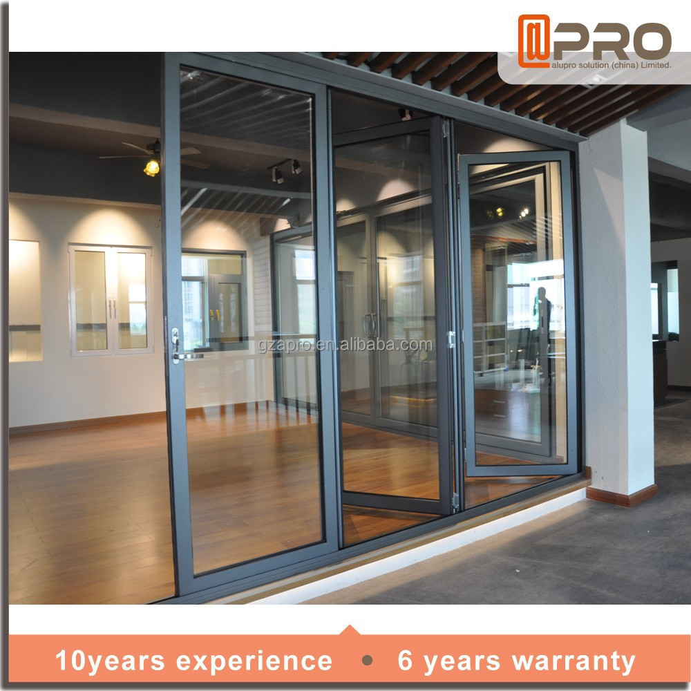 Modern Design Entrance Aluminium Bi folding Door Balcony French Front Aluminum Exterior Glass Folding Patio Doors