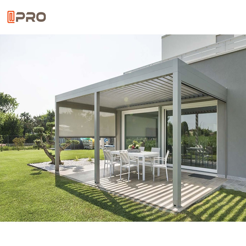 APRO Vergola opening sun louver shutter aluminum roof pergola louvre roof Motorized Waterproof Remote Control Louver Roof