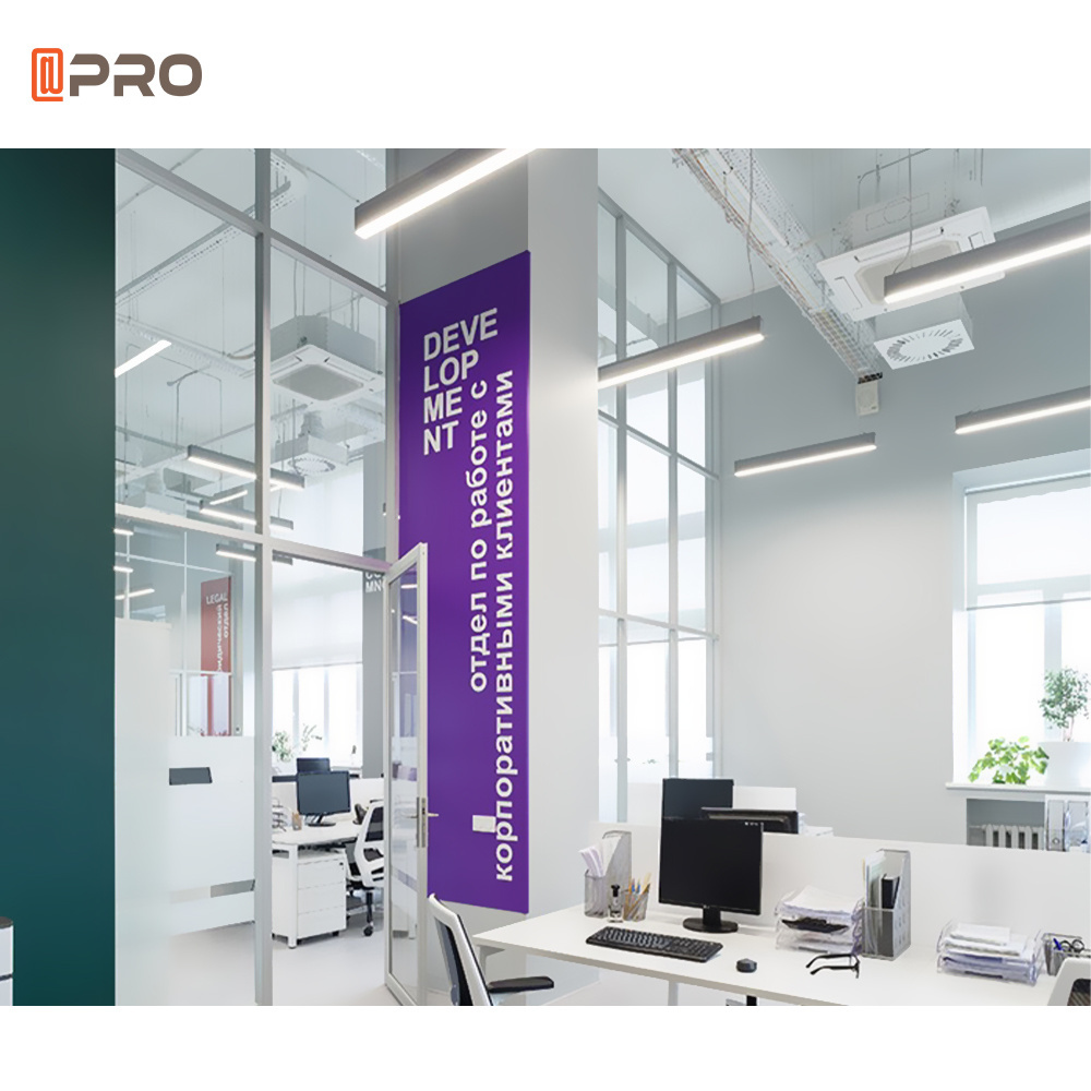 APRO 2024 Latest Vertical Frame design office partition Customized office glass wall system partition divider wall